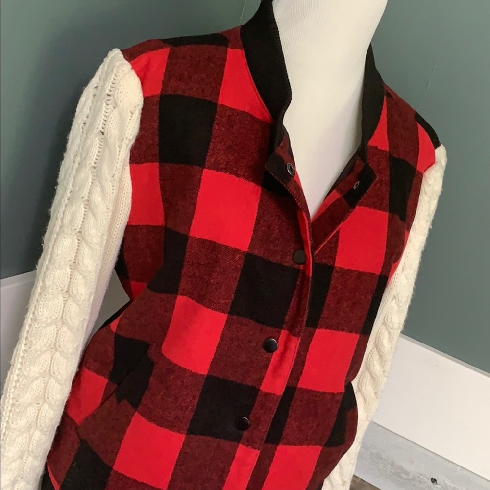 Thread & Supply Buffalo Plaid & Knit Jacket
